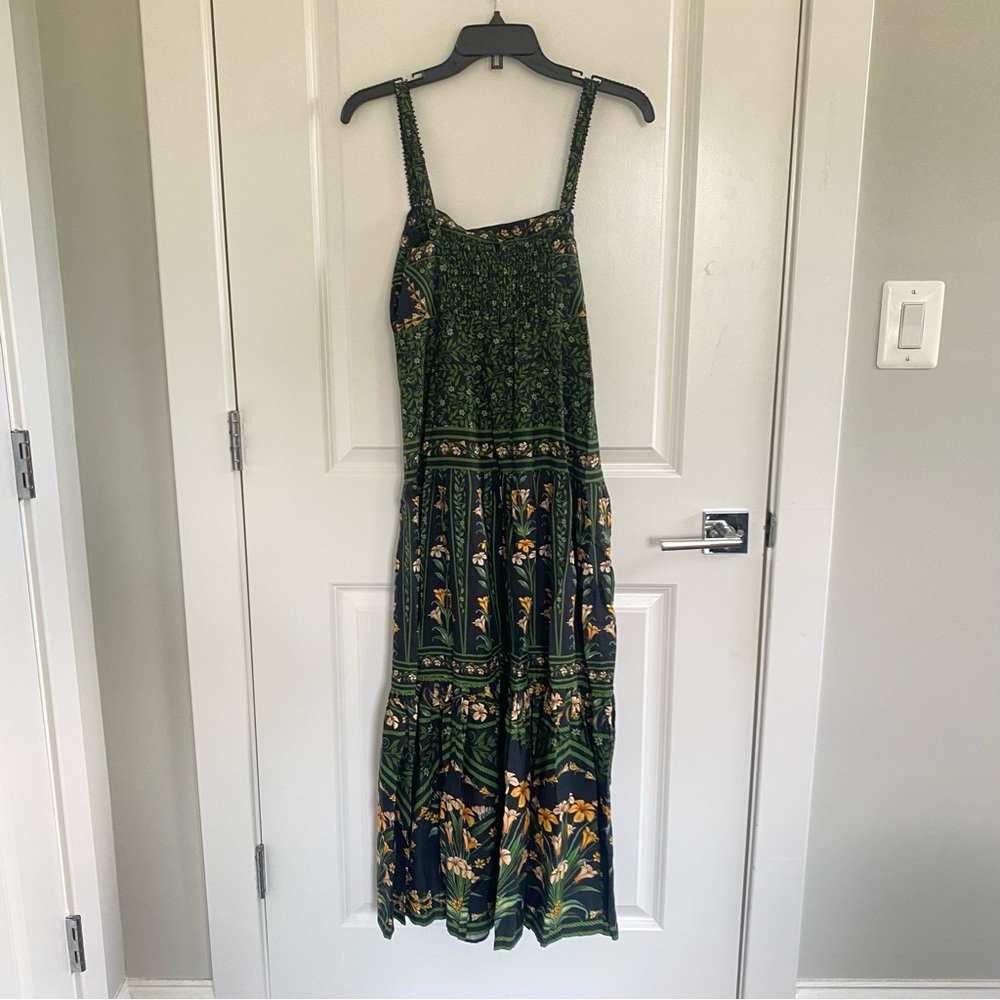 Anthropologie Farm Rio Flowers Arch Sleeveless Linen Blend Midi Dress L NWT - Picture 5 of 6